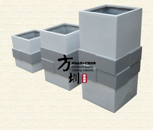 戶(hù)外方形玻璃鋼大型組合花盆