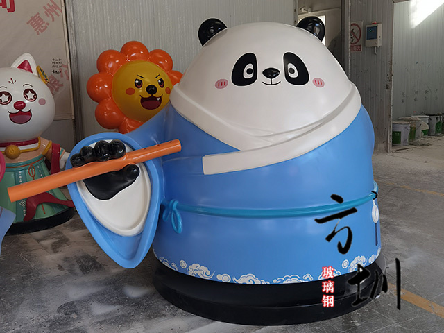 卡通星座玻璃鋼熊貓雕塑