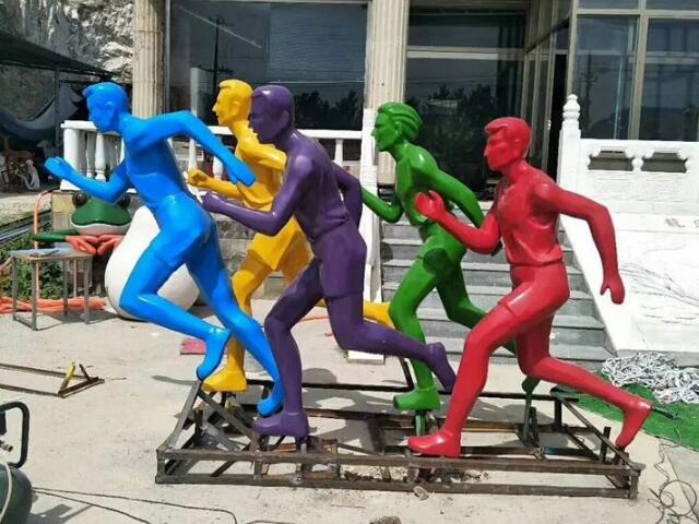 運(yùn)動(dòng)主題公園玻璃鋼跑步人物雕塑