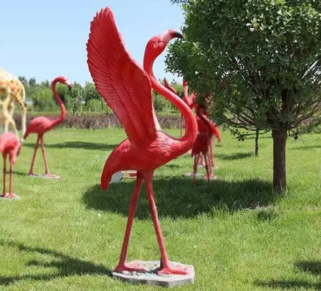 戶外園林景觀玻璃鋼火烈鳥雕塑擺件