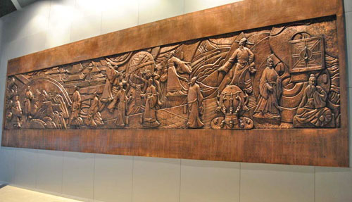 仿銅玻璃鋼浮雕背景墻